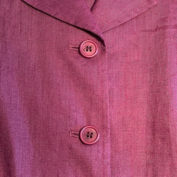 Embassy Row 100% Pure Linen Red Wine Blazer Size 12 S1142-01 - Picture 5 of 8